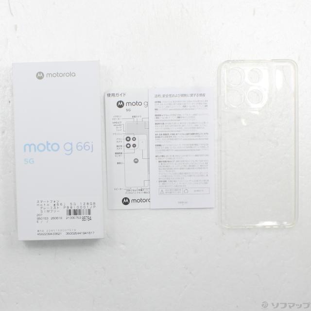 (中古)Motorola (見せびらかす品) moto g66j 5G 128GB グレーミスト PB810001JP SIM無償性(344-ud)