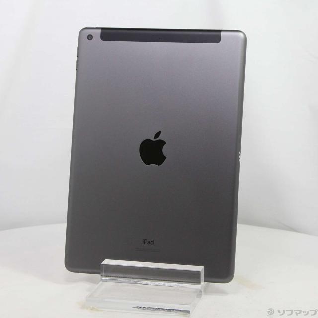 (中古)Apple iPad 第7世代 128GB スペースグレイ MW6E2J/A auロック解除SIMフリー(348-ud)