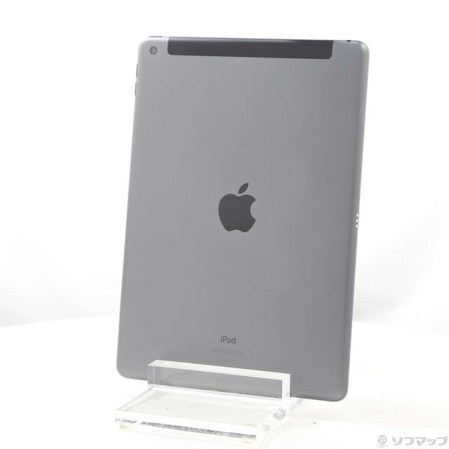 (中古)Apple iPad 第7世代 128GB スペースグレイ MW6E2J/A auロック解除SIMフリー(349-ud)