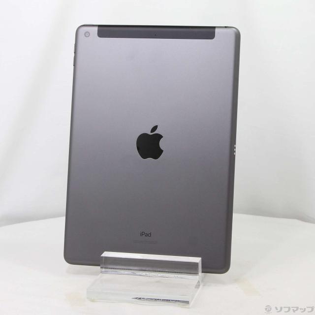 (中古)Apple iPad 第7世代 128GB スペースグレイ MW6E2J/A auロック解除SIMフリー(349-ud)
