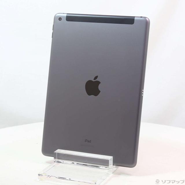 (中古)Apple iPad 第7世代 128GB スペースグレイ MW6E2J/A auロック解除SIMフリー(371-ud)