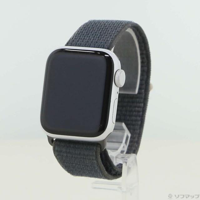 (中古)Apple Apple Watch SE 第2世代 GPS 40mm シルバーアルミニウムケース ミッドナイトスポーツループ(269-ud)