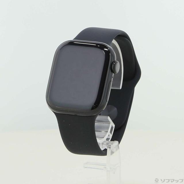 (中古)Apple Apple Watch Series 11 GPS 42mm ジェットブラックアルミニウムケース ブラックスポーツバンド(269-ud)