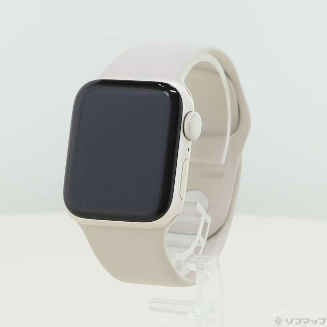 (中古)Apple Apple Watch SE 第2世代 GPS 40mm スターライトアルミニウムケース スターライトスポーツバンド(269-ud)
