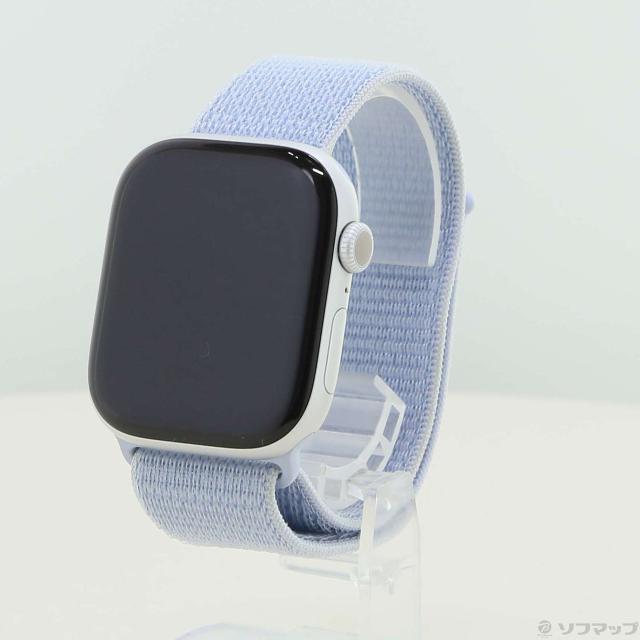 (中古)Apple Apple Watch Series 10 GPS 46mm シルバーアルミニウムケース ブルークラウドスポーツループ(269-ud)