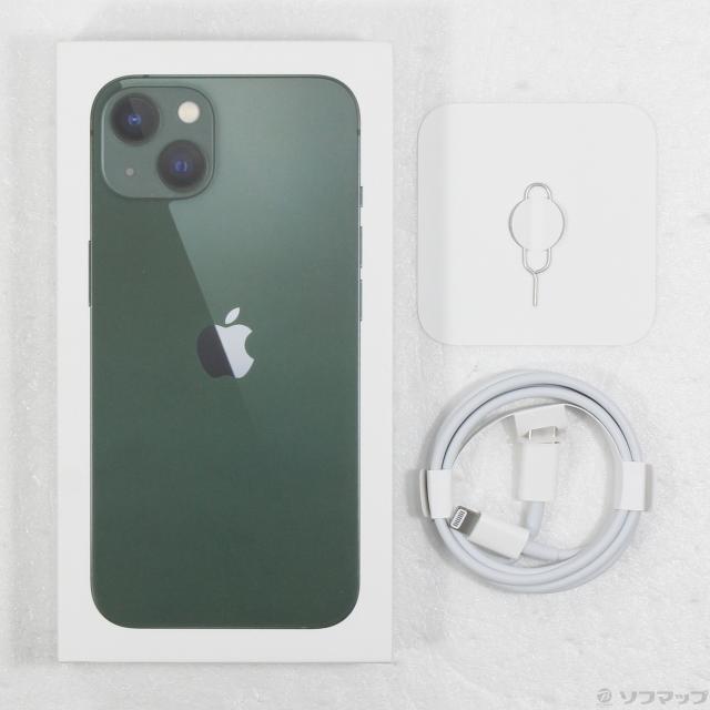中古)Apple iPhone13 128GB グリーン MNGG3J/A SIMフリー(368-ud)の