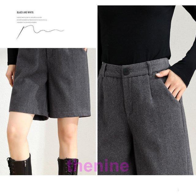ハーフパンツ レディース ボ ワイド ガウチョ パンツ 膝丈 五分