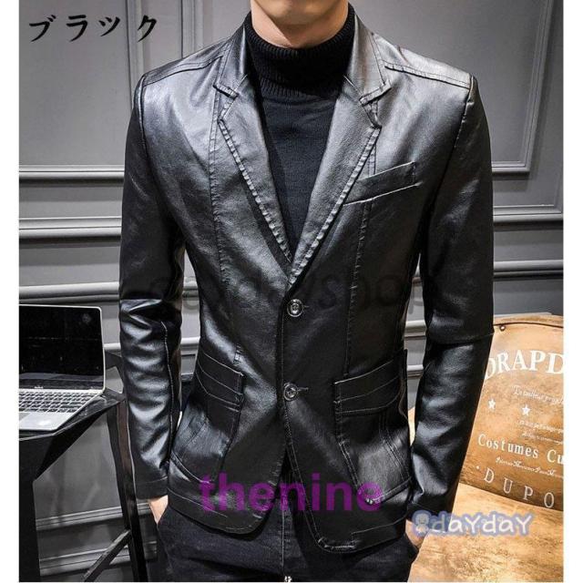 レザージャケット 春秋冬 ライダースジャケット メンズ バイクジャケット ジャケット アウター 合革 PUレザー 革ジャン 革ジャケット 大きい レザーコートの通販は