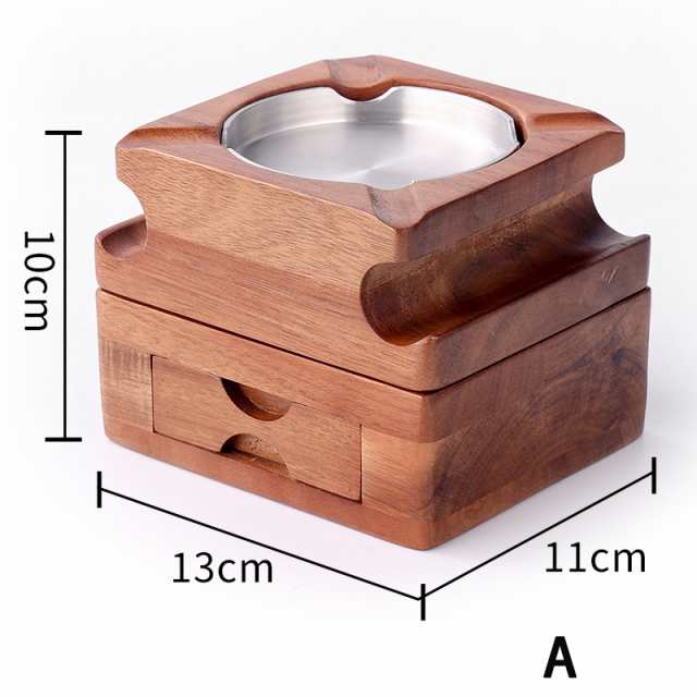 灰皿 |葉巻灰皿コースター 引き出し付き 上下分離可能 木製ウイスキー