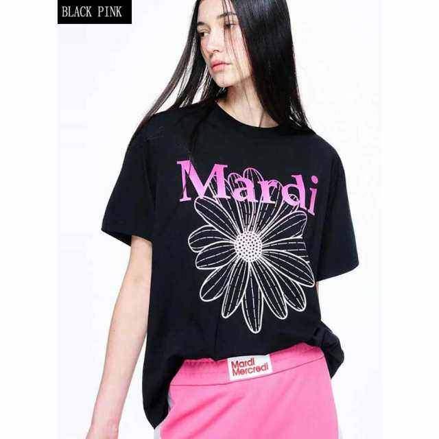 Mardi Mercredi マルディ Tシャツ NAVY APPLEGREEN韓国ブランド - T