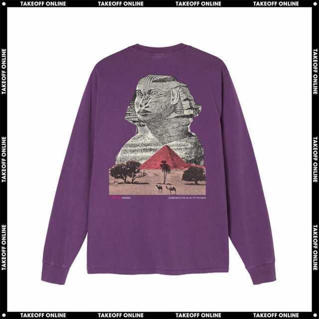 STUSSY SPHINX PIGMENT DYED LS TEE NATURAL / BLACK / PURPLE ユニ