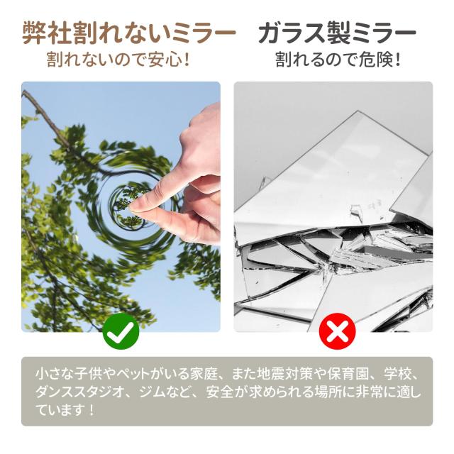 Lalaspace 割れない鏡 全身 ダンスミラー フィルムミラー 姿見鏡 壁掛け 超軽い 特大 自宅 鏡 バレエ ダンス トレーニング HDフィルム変更 (シルバー 40x145cm)