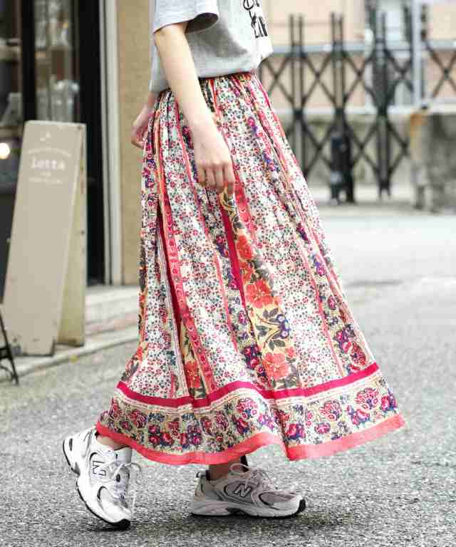 maku MAXI SKIRT インディゴ染コットンマキシスカート - CALICO