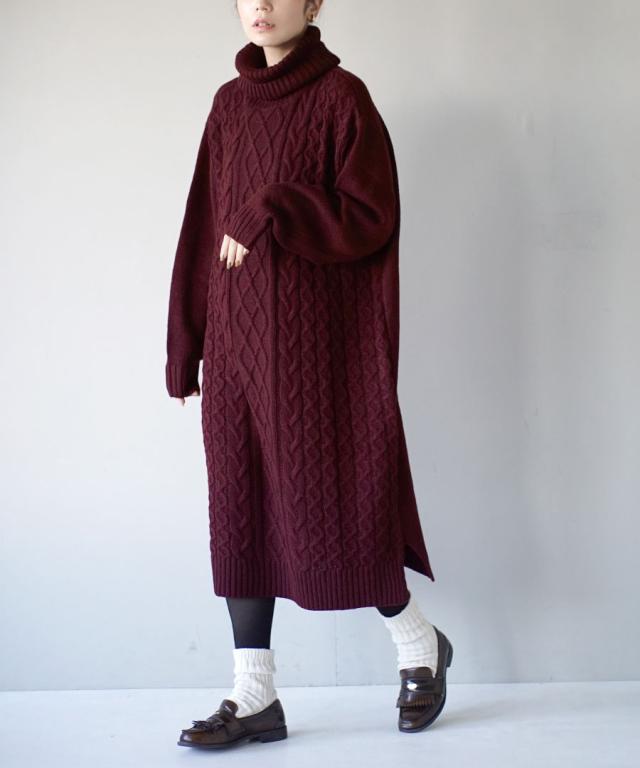 冬新作 ケーブル編み ゆったりタートル ニットワンピース トップス ワンピース ワンピ ロングワンピース ロングワンピ ロング丈 ロング の通販はau Pay マーケット イーザッカマニアストアーズ
