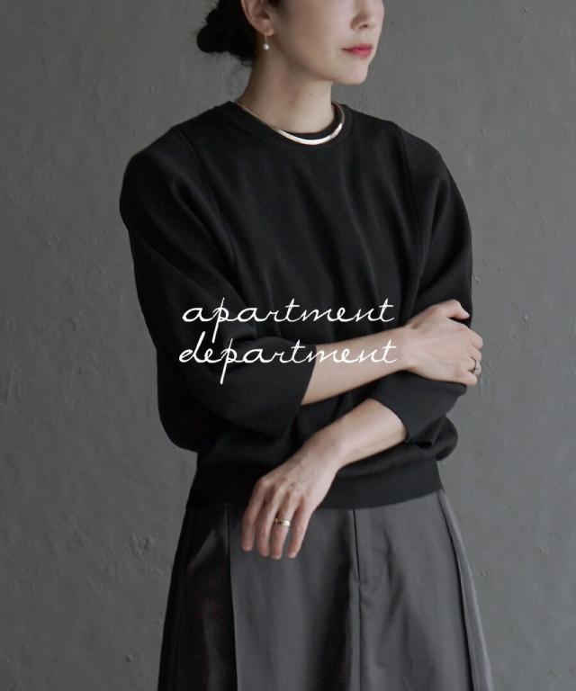 春新作 apartment department アパートメントデパートメント 【メール便可22】 超軽量 ラウンドスリーブプルオーバー レディース トップス プルオーバー ニット ニットウェア ニットウエア セーター ライトニット ハイゲージ 洗濯可能 2025SS agesugi_sfaの通販は
