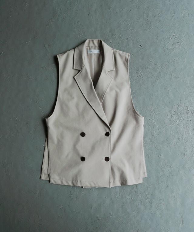 ベスト レディース / トップス ジレ テーラードベスト ジャケットベスト 羽織り ゆったり 春 ◆apartment department（アパートメントデパートメント）：カルゼテーラーデザイン タックベスト_2