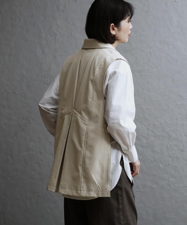 ベスト レディース / トップス ジレ テーラードベスト ジャケットベスト 羽織り ゆったり 春 ◆apartment department（アパートメントデパートメント）：カルゼテーラーデザイン タックベスト_4