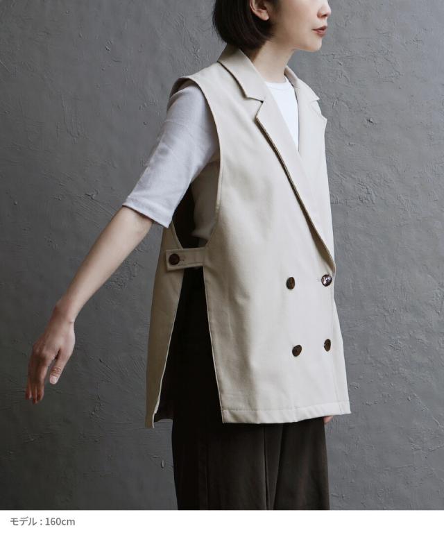 ベスト レディース / トップス ジレ テーラードベスト ジャケットベスト 羽織り ゆったり 春 ◆apartment department（アパートメントデパートメント）：カルゼテーラーデザイン タックベスト_10