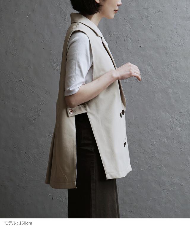 ベスト レディース / トップス ジレ テーラードベスト ジャケットベスト 羽織り ゆったり 春 ◆apartment department（アパートメントデパートメント）：カルゼテーラーデザイン タックベスト_11