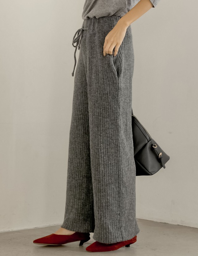 ウォッシャブルニットリラックスワイドパンツ レディース パンツ イージーパンツ ストレッチ セットアップ Cサイズ対応 秋 冬の通販はau Pay マーケット Re Edit リエディ