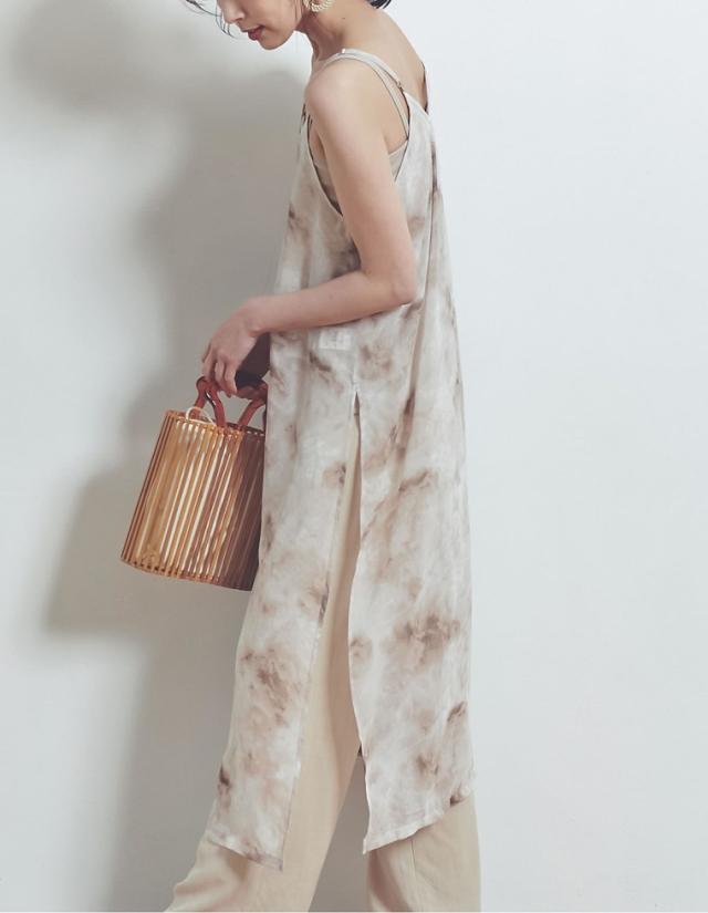 お家で洗える タイダイ柄キャミワンピース レディース キャミワンピース サマードレス ワンピース 水彩柄 ニュアンス柄 タイダイ柄の通販はau Pay マーケット Re Edit リエディ