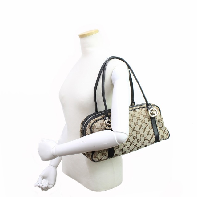 中古）グッチ GUCCI GGツインズ キャンバス ミニボストンバッグ 黒