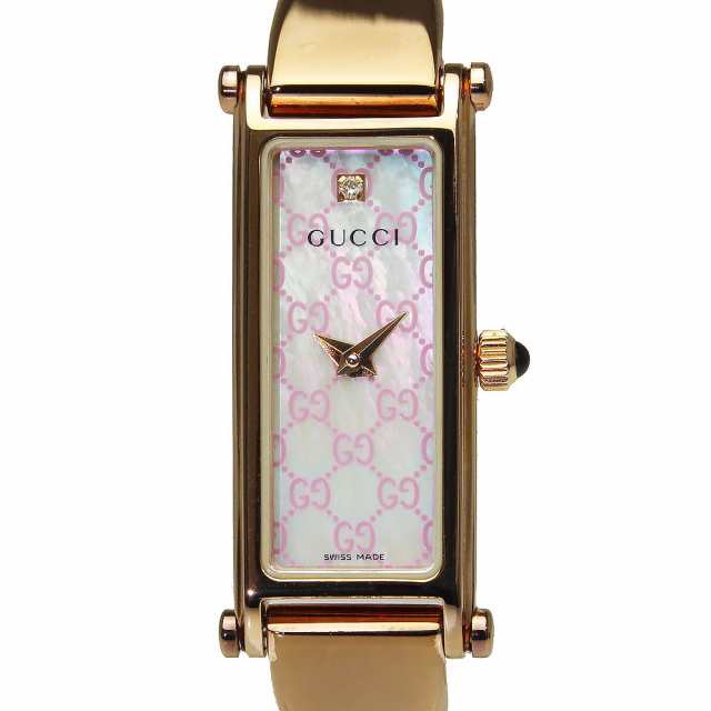 新品・未使用品）グッチ GUCCI 1Pダイヤ バングルウォッチ ピンク