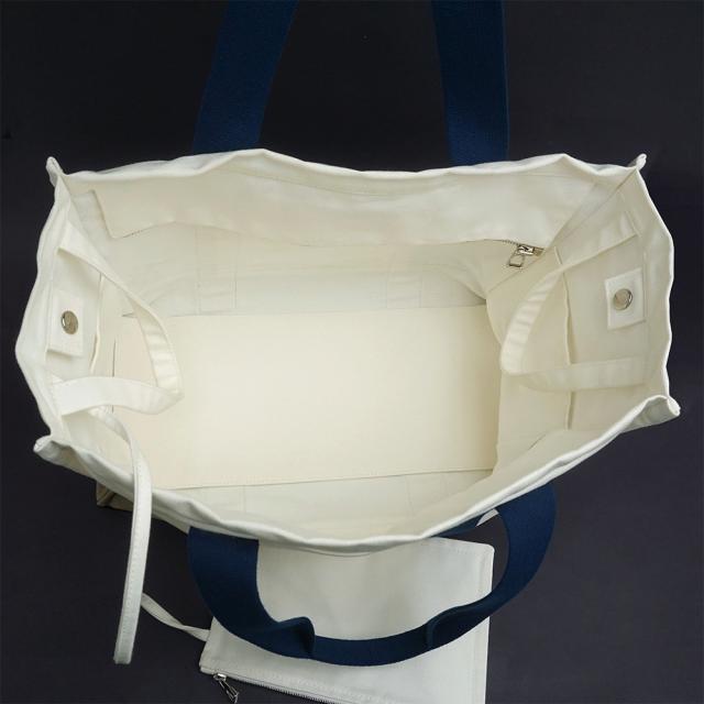 エルメス トートバッグ アダダ マザーズバッグ ブルーマリン×ホワイト