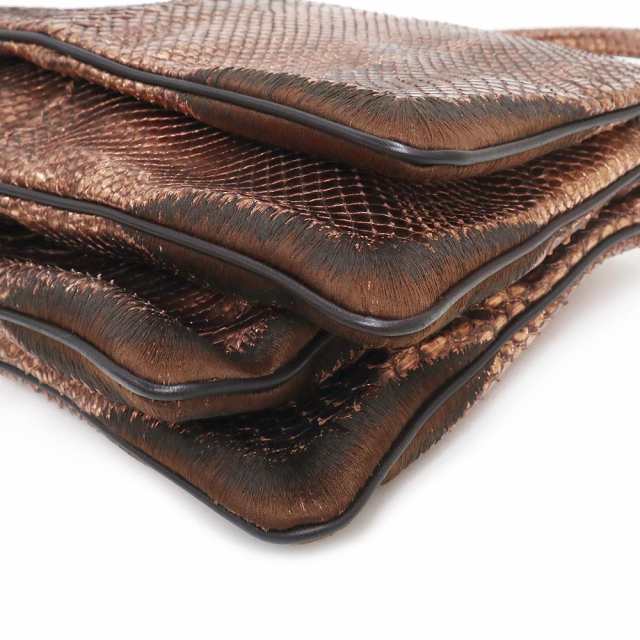 （未使用　展示品）ボッテガヴェネタ BOTTEGA VENETA ショルダーバッグ トートバッグ パイソン エキゾチックレザー ブラウン 茶  210322 ｜au PAY マーケット