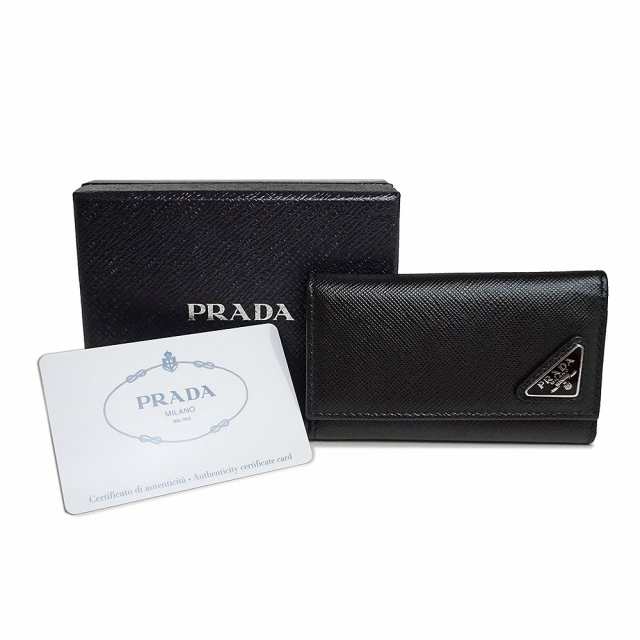 新品 未使用 PRADA プラダ サフィアーノ レザー 三角ロゴ キーケース