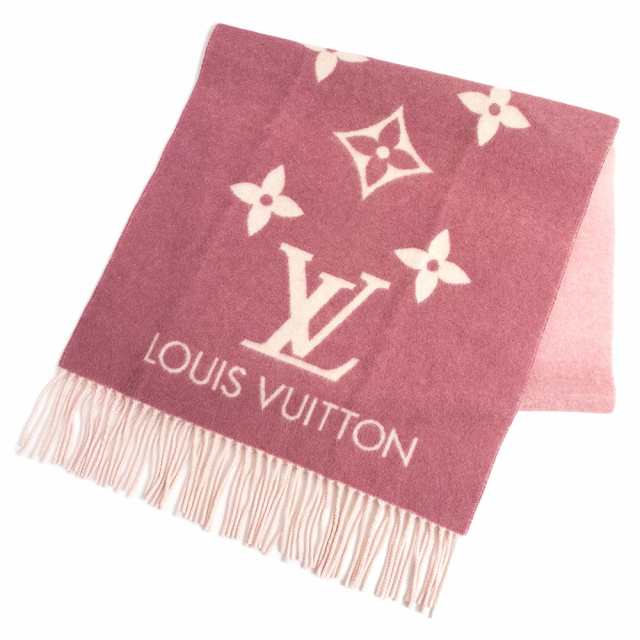 期間限定特別価格 ルイヴィトン LOUIS VUITTON ショール ローズクレール ピンク グラデーション シルク ウール モノグラム 