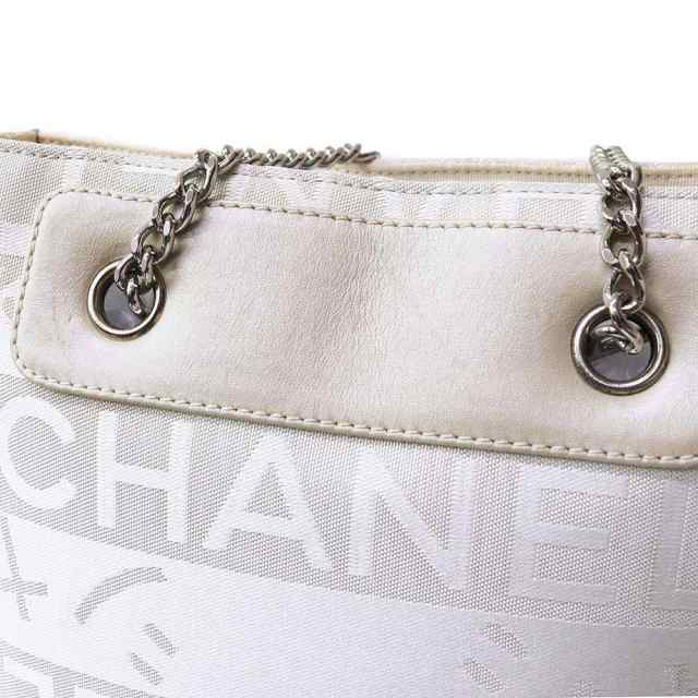 （中古）シャネル CHANEL エフェメール 銀座 限定 チェーン トートバッグ ショルダーバッグ パール CC ナイロンキャンバス カーフスキン  ｜au PAY マーケット