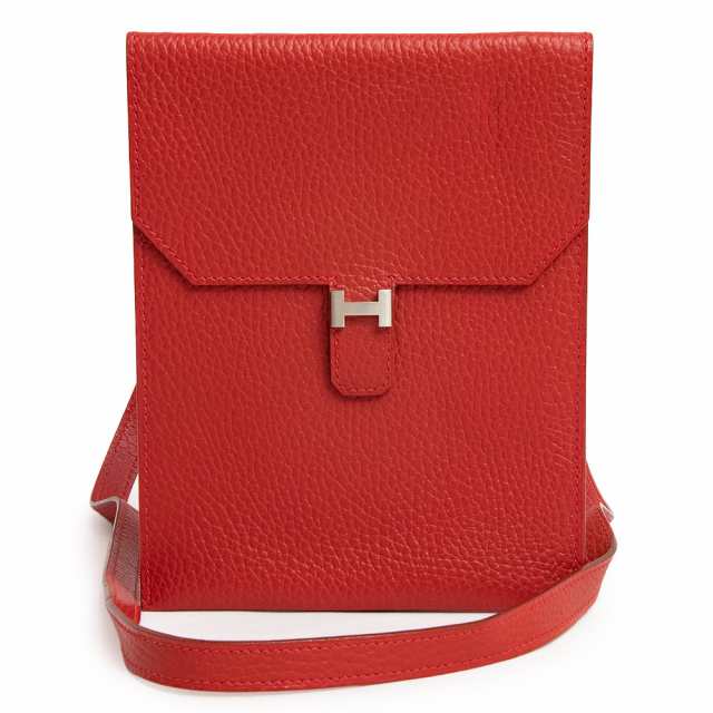 （中古）エルメス HERMES アメリー ショルダーバッグ 斜め掛け アルデンヌ レザー ルージュヴィフ レッド 赤 □F刻印 箱付｜au PAY  マーケット