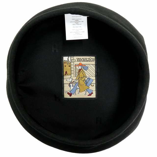未使用 展示品）エルメス HERMES サントノーレ ベレー帽 帽子 ハット #57 カシミヤ100％ レーヨン シルクセリエ ブラック  黒の通販はau PAY マーケット - ブランドシティ