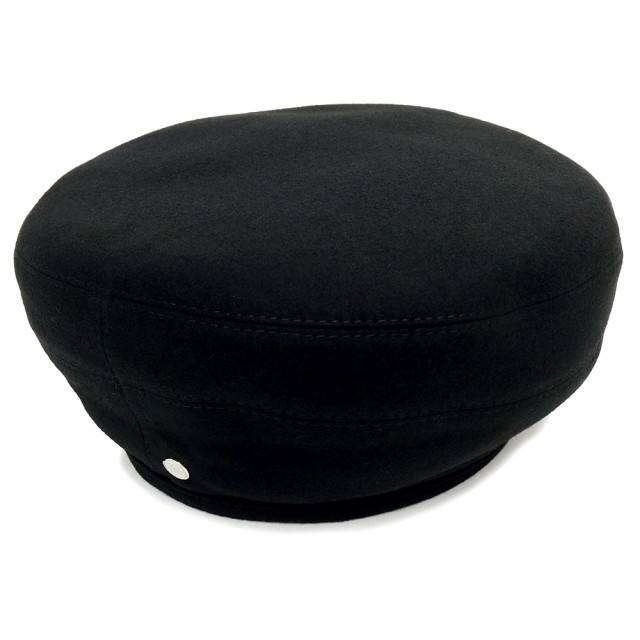 エルメス HERMES サントノーレ ベレー帽 帽子 ハット #57 カシミヤ100％ レーヨン シルク セリエ ブラック 黒 帽子