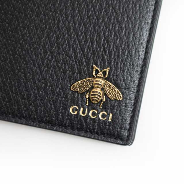 GUCCI アニマリエ レザー コインウォレット 二つ折り財布 メンズ 蜂