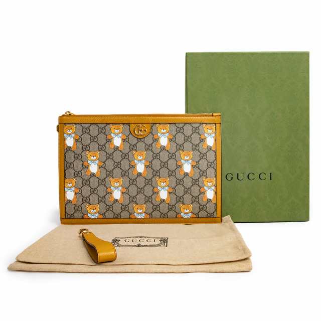 （新品・未使用品）グッチ GUCCI KAI×GUCCI コラボ クマ テディベア クマ テディベア クラッチバッグ ポーチ GGスプリームキャンバス  レ｜au PAY マーケット