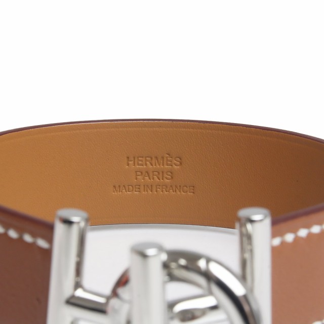 （新品・未使用品）エルメス HERMES ユリス レザー ブレスレット #T5 ヴォースイフト ゴールド ブラウン 茶 シルバー金具 Z刻印  箱付｜au PAY マーケット