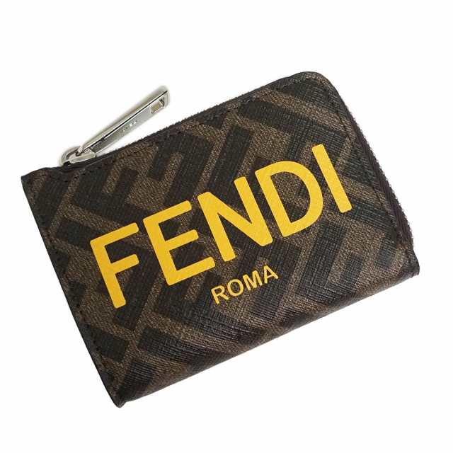 ☆新品☆FENDI/フェンディ ブラウン×イエロー フレグメント コインケース-