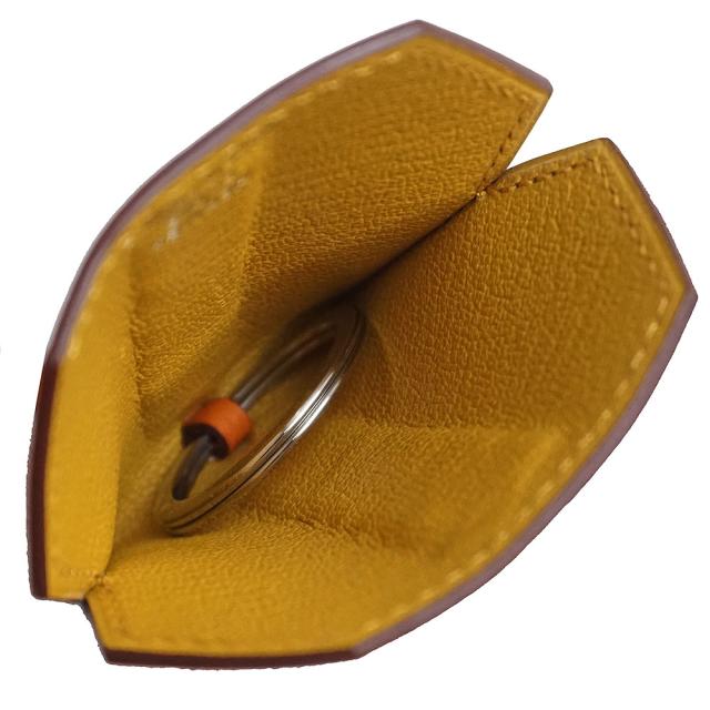 （新品・未使用品）エルメス HERMES チャーム クロシェット クレ グラン トレサージュ キーリング ヴォーエプソン レザー ローズアザレ アプリコット アンバー ピンク オレンジ イエロー C刻印 箱付_2