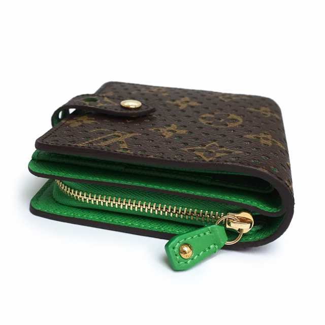 （新品・未使用品）ルイ ヴィトン LOUIS VUITTON コンパクト ジップ 二つ折り財布 モノグラムペルフォ パンチング ヴェール グリーン  ブ｜au PAY マーケット