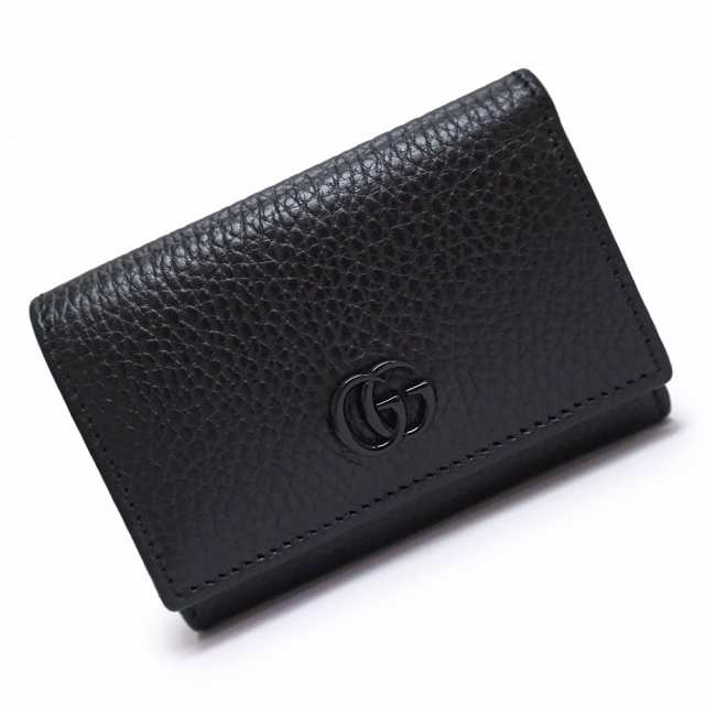 （新品・未使用品）グッチ GUCCI GGマーモント ダブルG ミディアム カードケース ウォレット コンパクト 三つ折り財布 カーフレザー  ブラ｜au PAY マーケット