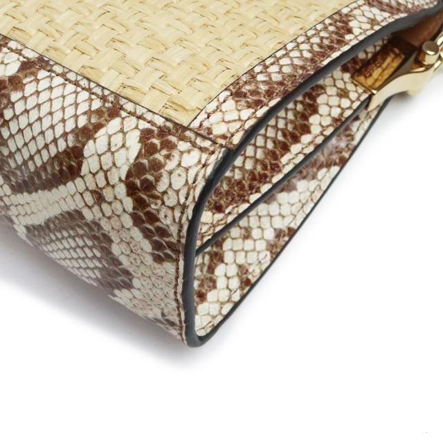 （新品・未使用品）グッチ GUCCI オフィディア GGスモール チェーン ショルダーバッグ 斜め掛け ラフィア ストロー パイソン エキゾチックレザー ベージュ 503877_9