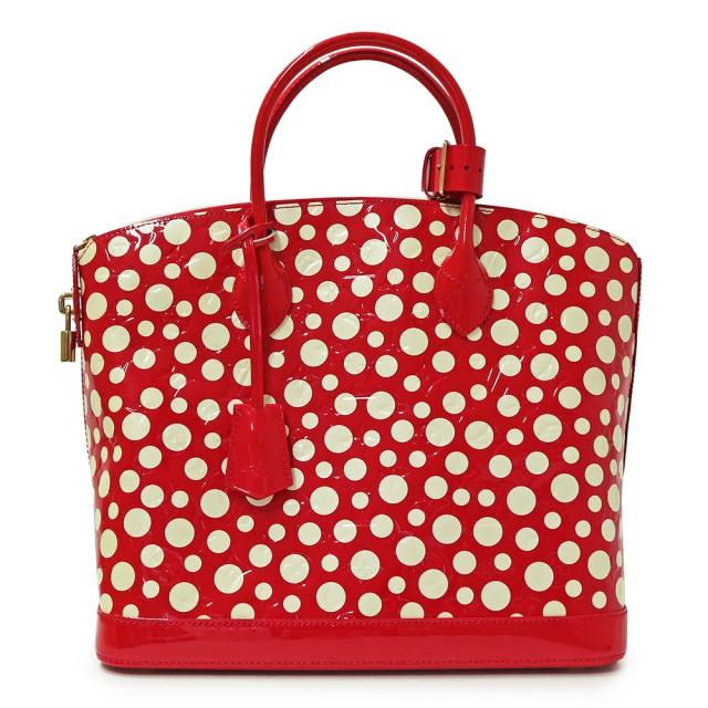 （未使用　展示品）ルイ ヴィトン LOUIS VUITTON 草間彌生 ロックイット MM ドットインフィニティ ハンドバッグ ヴェルニ エナメル パテントレザー ルージュ レッド 赤 M91423