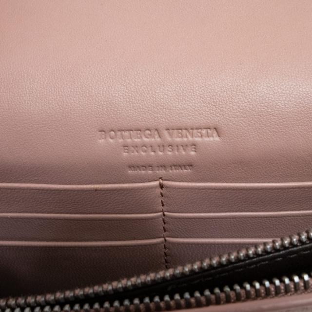 （新品・未使用品）ボッテガヴェネタ BOTTEGA VENETA イントレチャート チェーンウォレット 二つ折り財布 ショルダーバッグ 斜め掛け リボン ラムスキン レザー アイヤーズ ベコ ピンクベージュ 508752_7