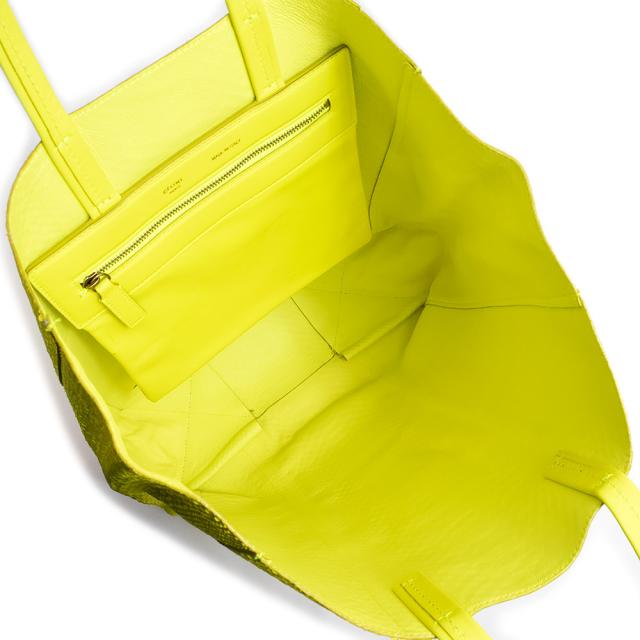 （中古）セリーヌ CELINE カバス トートバッグ ハンドバッグ パイソン エキゾチックレザー カーフスキン レザー イエロー 黄 164404_2