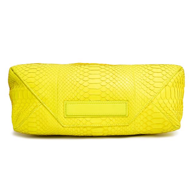 （中古）セリーヌ CELINE カバス トートバッグ ハンドバッグ パイソン エキゾチックレザー カーフスキン レザー イエロー 黄 164404_6