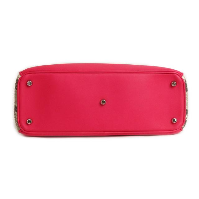 （中古）クリスチャンディオール Christian Dior ディオリッシモ ハンドバッグ カーフスキン レザー パイソン エキゾチックレザー ピンク ブルー ベージュ 中古）クリスチャンディオール Christian Dior ディオリッシモ