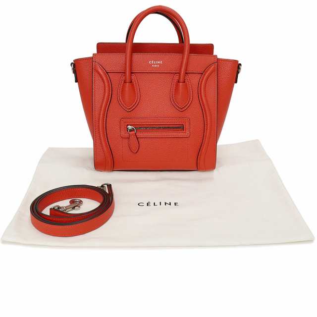 美品）セリーヌ CELINE ラゲージ ナノショッパー 2way ハンド ショルダーバッグ 斜め掛け ドラムドカーフスキン レザー フォックスレッド  レッド 赤 168243の通販はau PAY マーケット - ブランドシティ | au PAY マーケット－通販サイト