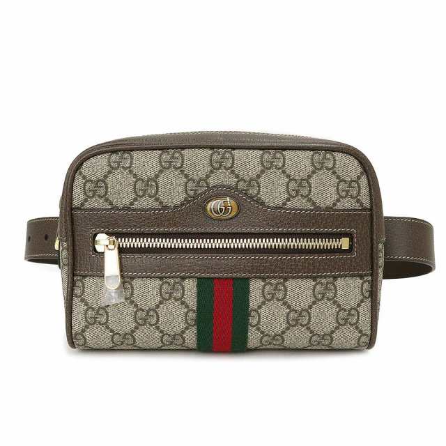 （新品・未使用品）グッチ GUCCI オフィディア スモール ベルトバッグ ウエストポーチ GGスプリームキャンバス レザー ブラウン 茶 51707